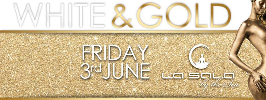 White and Gold Party at La Sala by the Beach in Puerto Banus