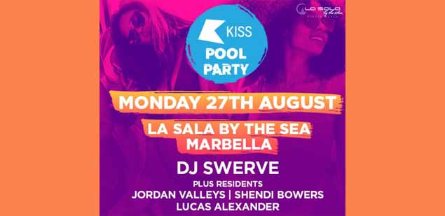 Kiss pool party at La Sala by the sea marbella