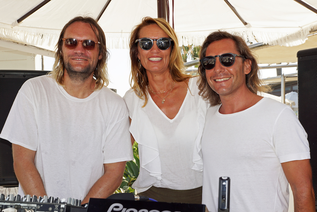Puro Beach manager Melanie with guest DJ Till con Sein and resident DJ @deepnuhouse